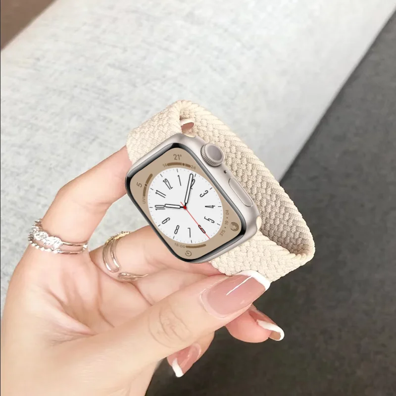 

Strap For Apple Watch Ultra band 49mm 44mm 40mm 45mm 41mm 38mm 42mm Nylon Elastic loop bracelet iwatch series 7 se 3 5 6 8 strap