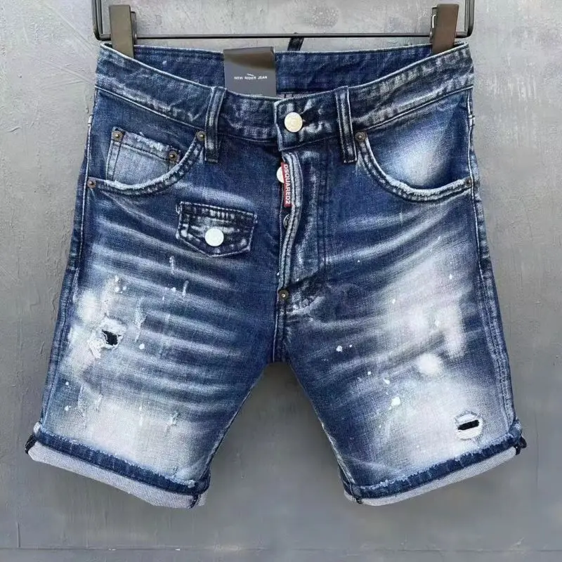 

DSQUARED2 женские/мужские короткие джинсы, прямые узкие джинсы, рваные джинсы, лето