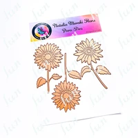 2022 new arrival reusable metal cutting dies sunflower flowers paper crafts mold diy drawing scrapbooking coloring folders decor