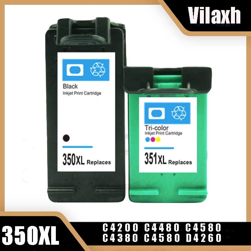 

Совместимый сменный чернильный картридж Vilaxh 350XL 351XL для принтера HP 350 351 XL Photosmart C4200 C4480 C4580 C4380 C4580 D4260