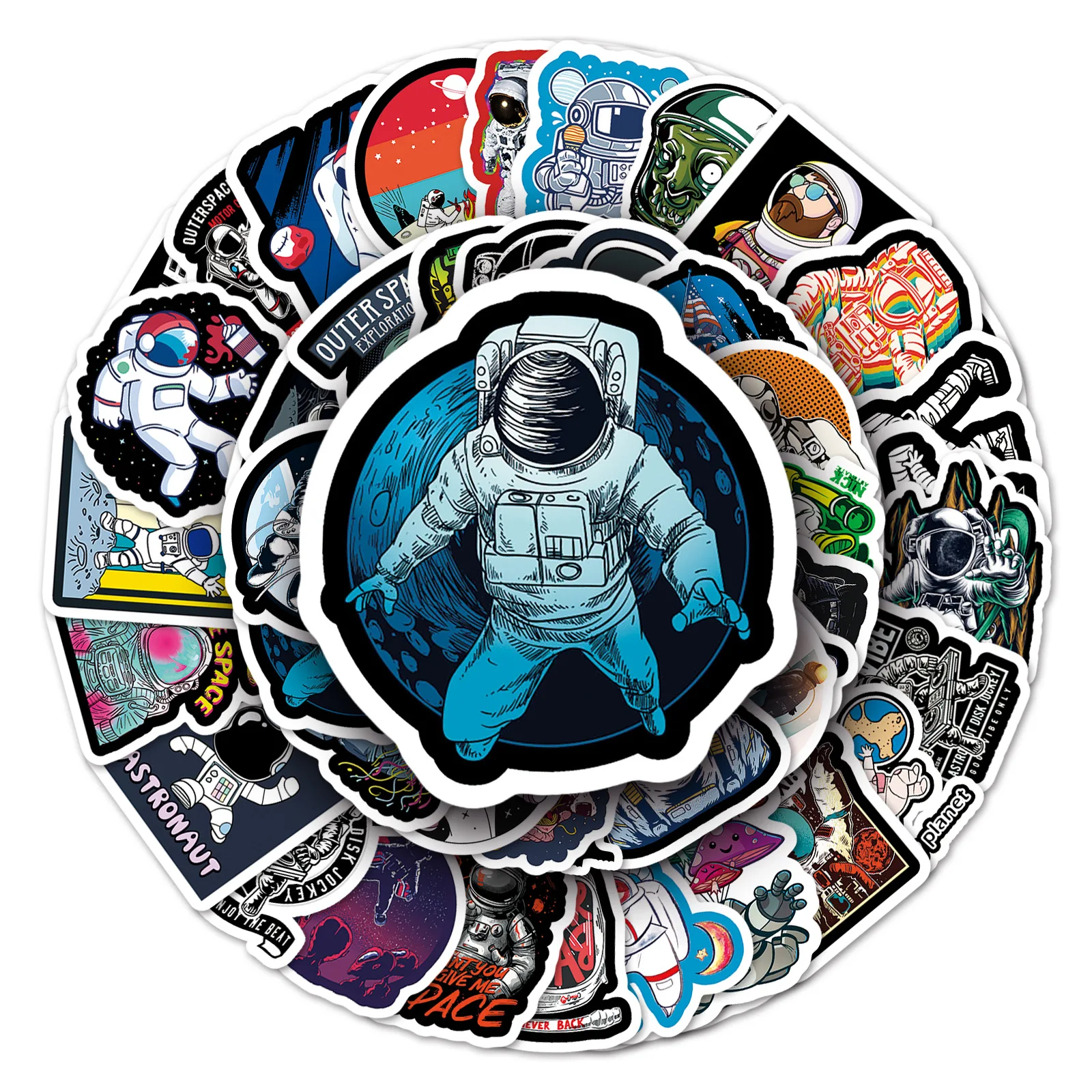

54pcs Fantasy Space Astronaut Cartoon Luggage Notebook Skateboard Graffiti Waterproof Sticker