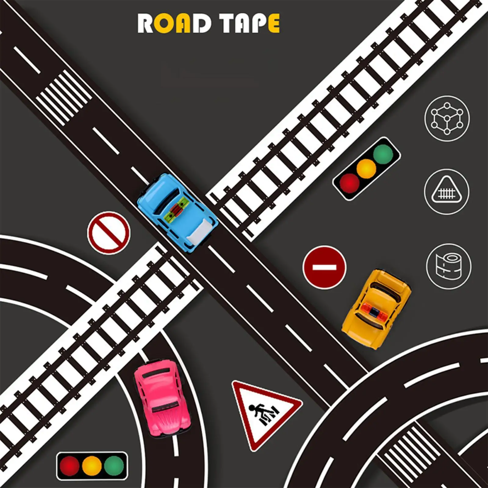 

16Pcs City Traffic Road Cars Track and Train Stick for Early Educational