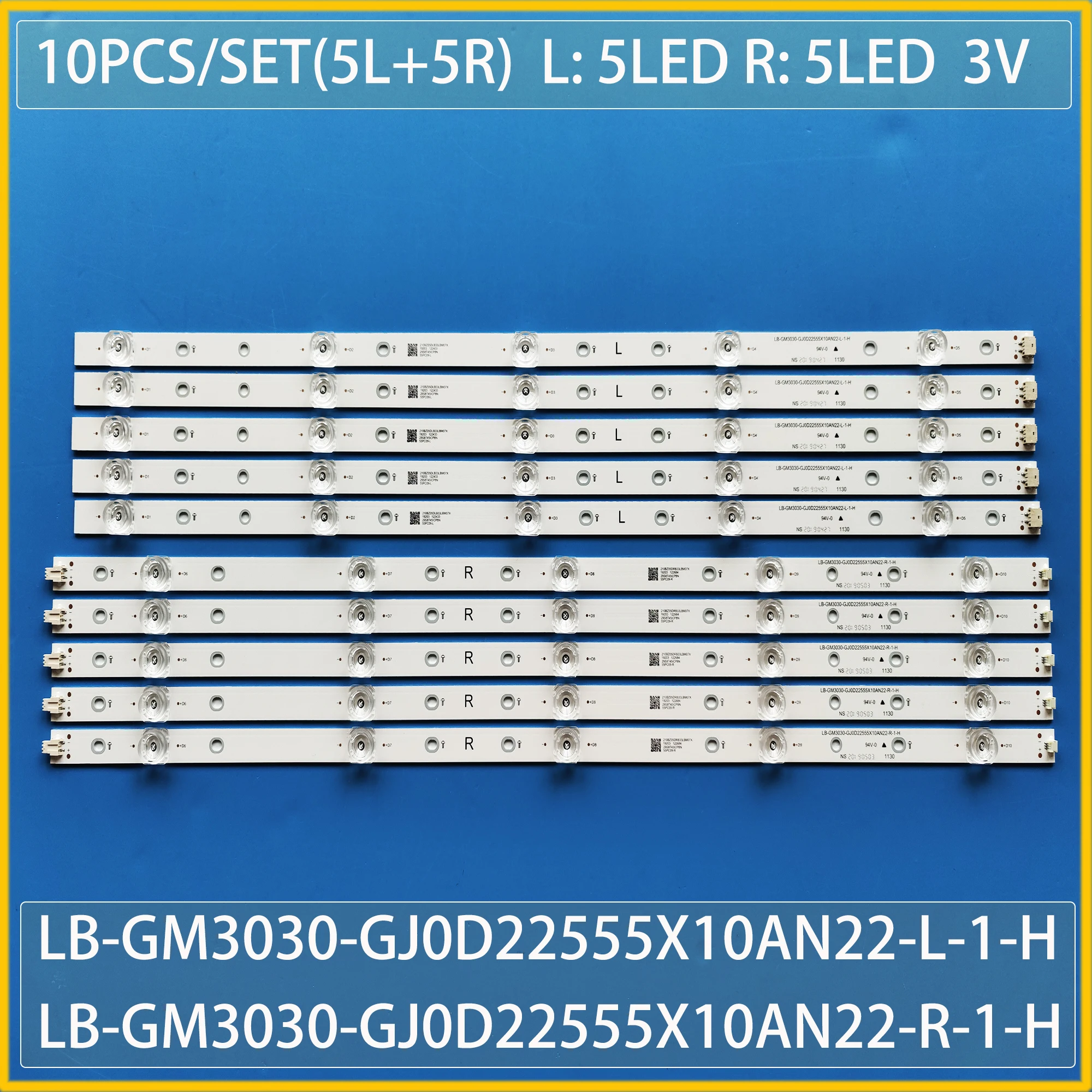 Светодиодная лента для подсветки 10 ламп для PHILIPS 55 дюймов TV 55pus7304 55pus6704 55PUS7394 55PUS7504 LB-GM3030-GJ0D22555X10AN22-R-1-H L T