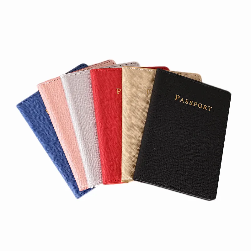 

1PCS Women Men Document Passport Wallet Fashion New Black Passport Cover Bag PU Leather Travel Case Credit Card Holder Wallet
