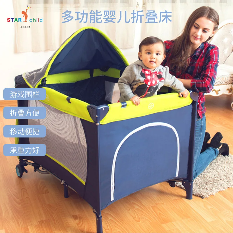 Foldable Splice Crib Wholesale Multifunctional Baby Play Bed Portable Bed In Bed  Portable Bassinet  Baby Cot