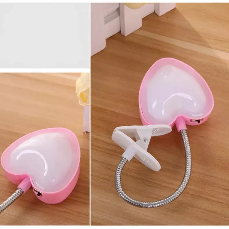 

NEW pink LED Night Light Ultra Bright Mini LED Desk lamps Reading light Book light Heart Shape lights for Notebook Computer Desk