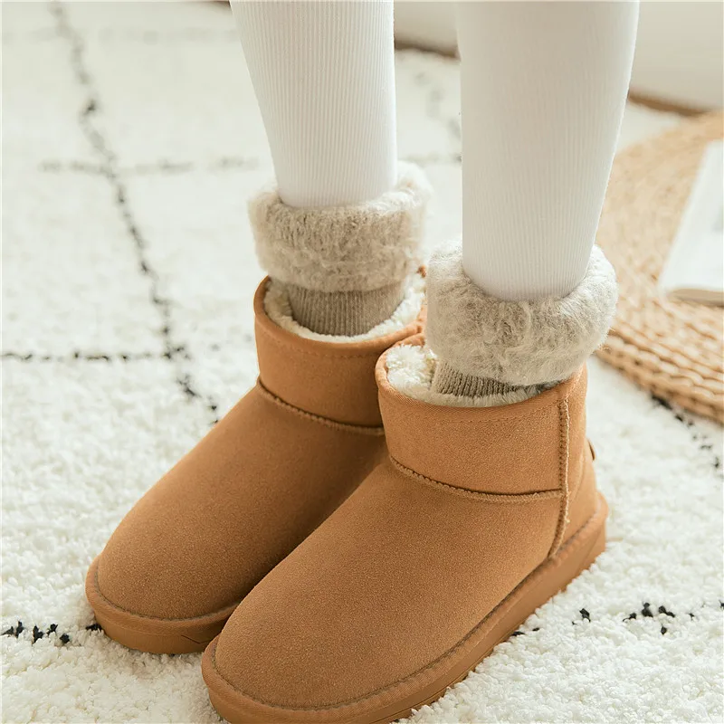 Plush Thicker Solid Socks Mid-tube Ski Socks Wool Rabbit Socks Against Cold Snow Russia Winter Warm Male Womens Socks 1 Pair