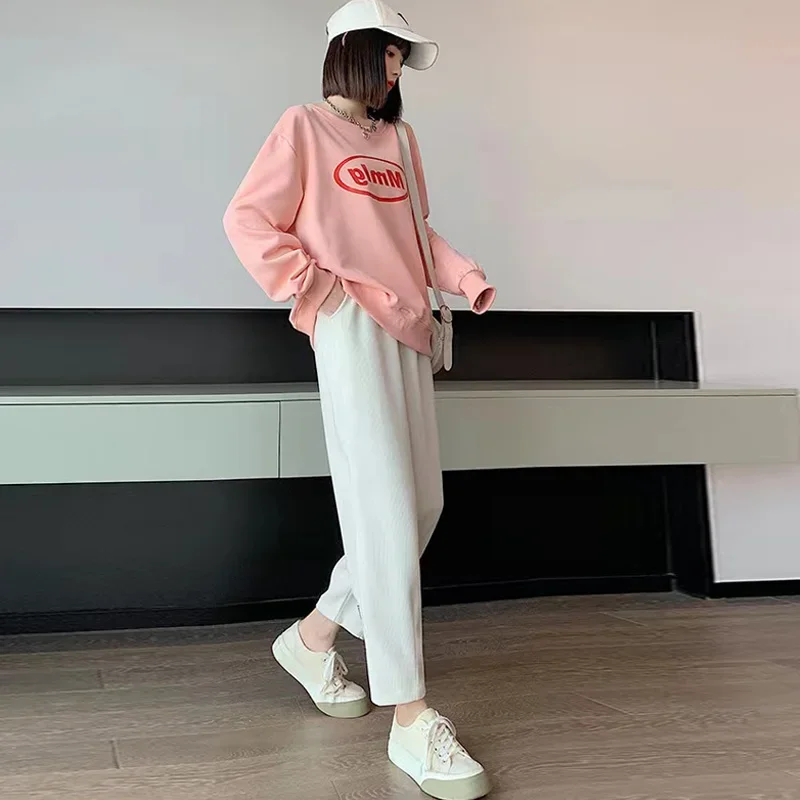 M-4XL женские хлопковые флисовые брюки для беременных осенние вельветовые до