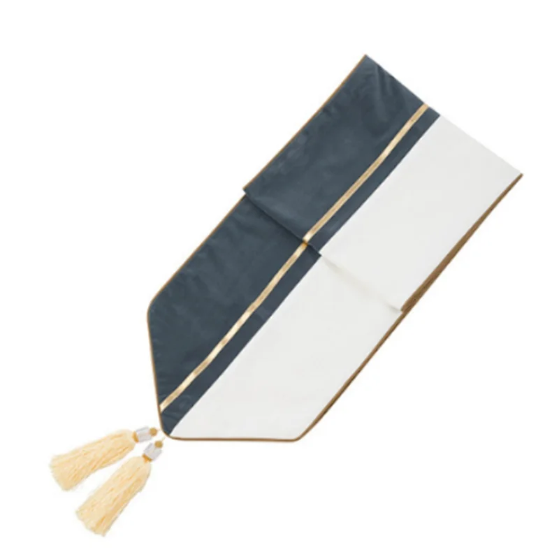 

Table Runner Long Strip Of High-Grade Decoration Cloth Table Flag with Grey