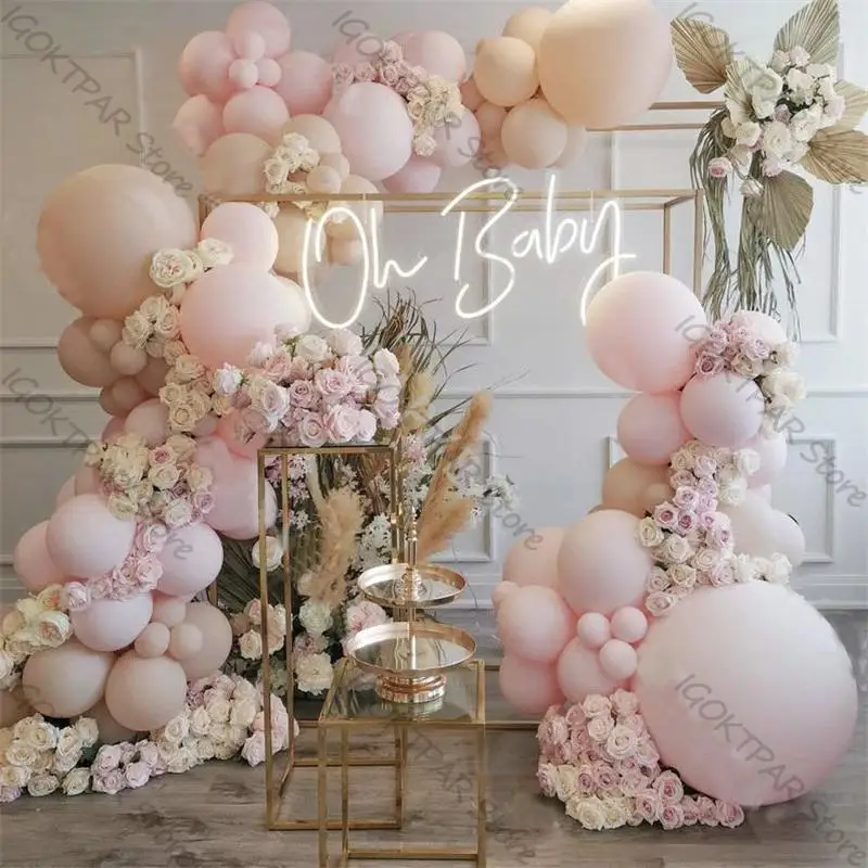 

Розовый воздушный шар в форме ароки, Фотофон для дня рождения, персиковый воздушный шар для будущей матери, товары для свадьбы, Дня Святого В...