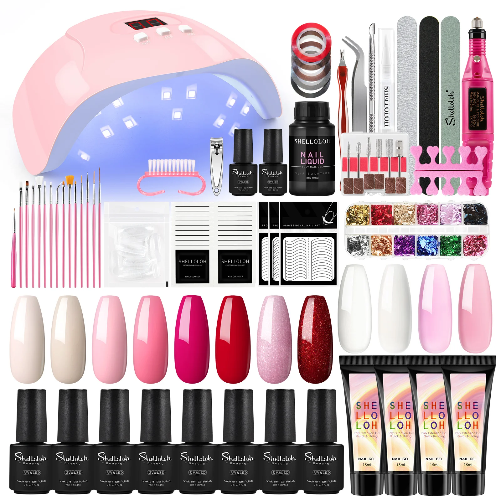

Nail Extension Set Gel Nail Polish Set With UV LED Lamp Slip Solution Semi-Permanent UV Varnish For Manicure Set Nail Drill