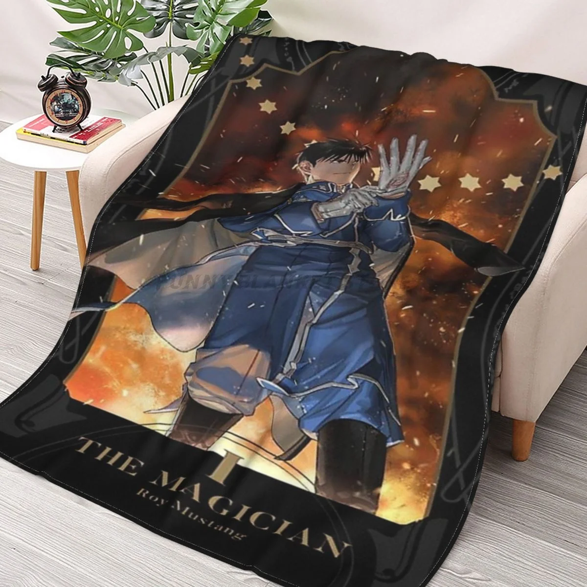

Fullmetal Alchemist Brotherhood - Roy Mustang Throws Blankets Collage Flannel Ultra-Soft Warm picnic blanket bedspread