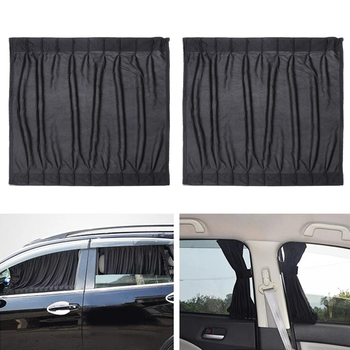 

2PCS Anti-UV Slidable Durable Auto Side Window Sunshades Sun Blocks Blinds Protectors