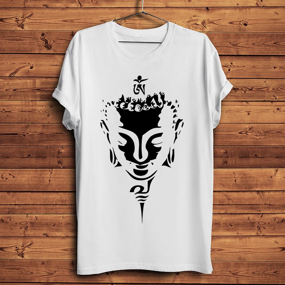 

Мужская Повседневная футболка с коротким рукавом, в стиле Будды