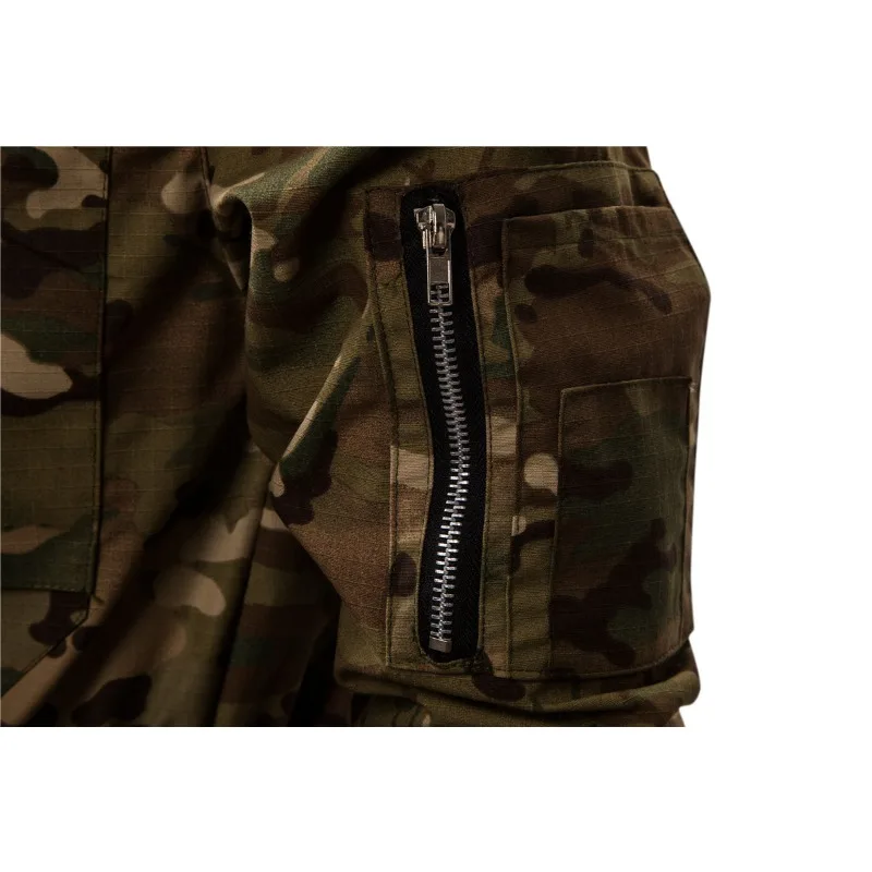 Уличная ветрозащитная и водонепроницаемая куртка с капюшоном камуфляжным