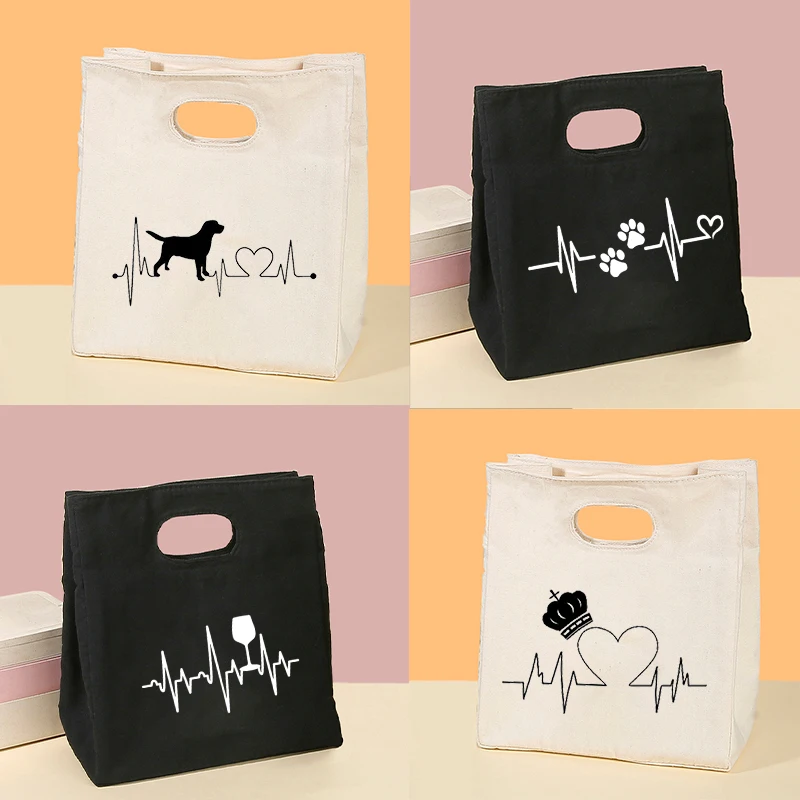 

2022 High capacity pet Print Lunch Bag Portable Thermal Insulated Lunch Totes Cooler Bag Bento Pouch Container Food Storage Bags