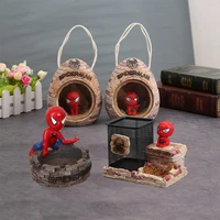 disney spiderman figure toy kawaii ashtray pen container resin action model figurine decoration desktop ornament creative gifts