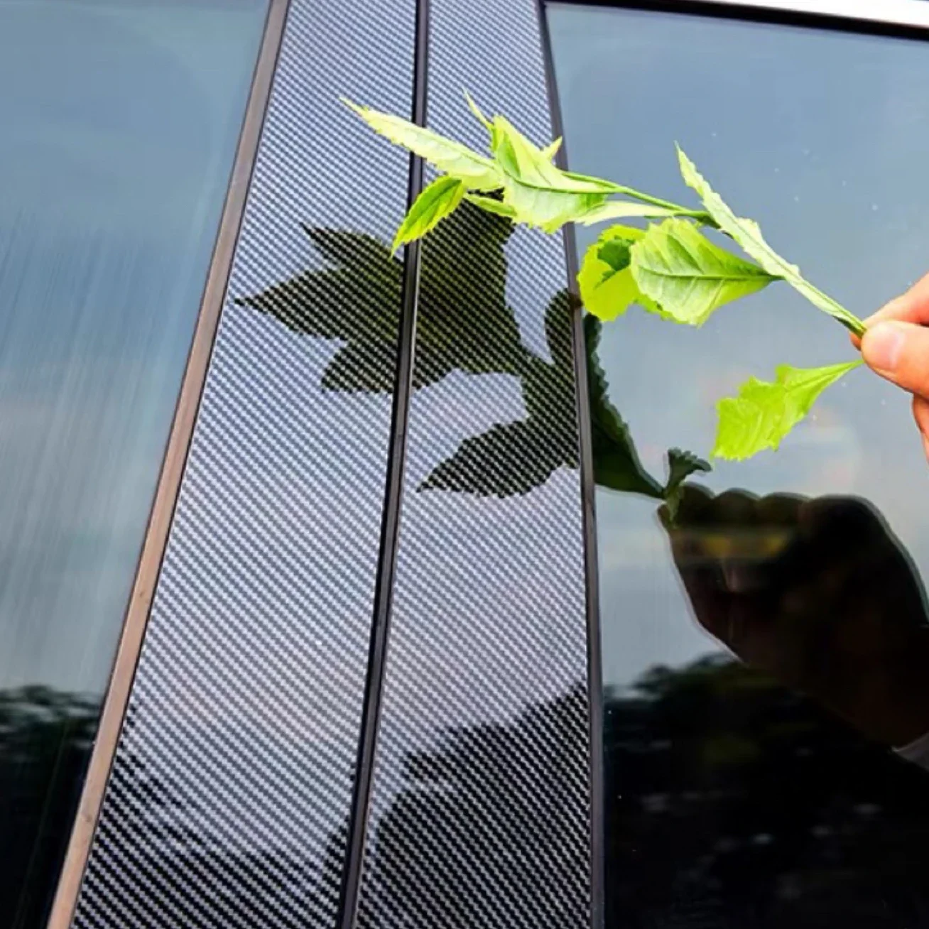 

8 шт. глянцевая черная, серебристая карбоновая стойка, подходит для Honda HRV Vezel 2022 2023 2024, накладка на дверную окно, колонка BC, наклейка на крышку