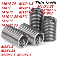 m6m7x0 75 m16x1 5stainless steel 304 thin teeth wire thread insert sleeve screw bushing helicoil wire thread repair inserts1000