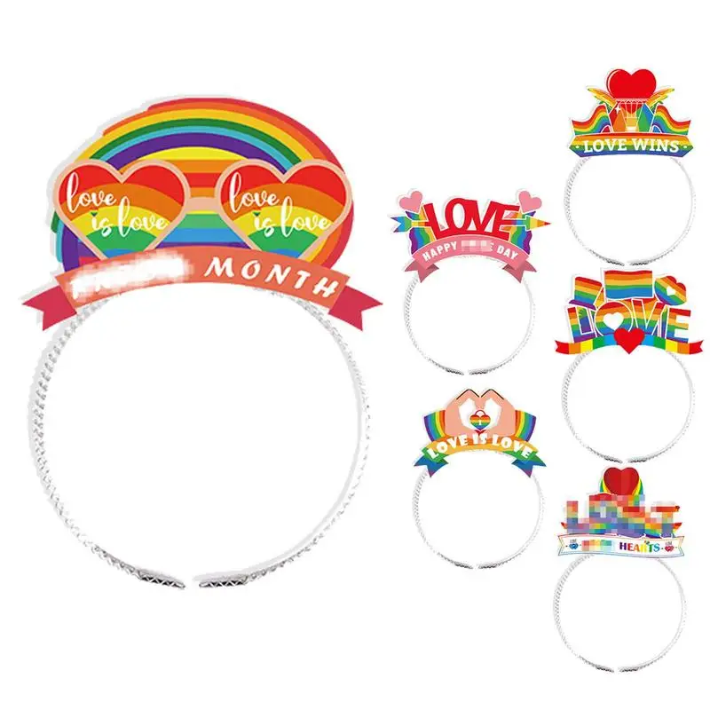 Rainbow Hair Accessories 6pcs Love Wins Headbands Rainbow Hairband Party Supplies Gay Pride Headwear For Pride Month Parade