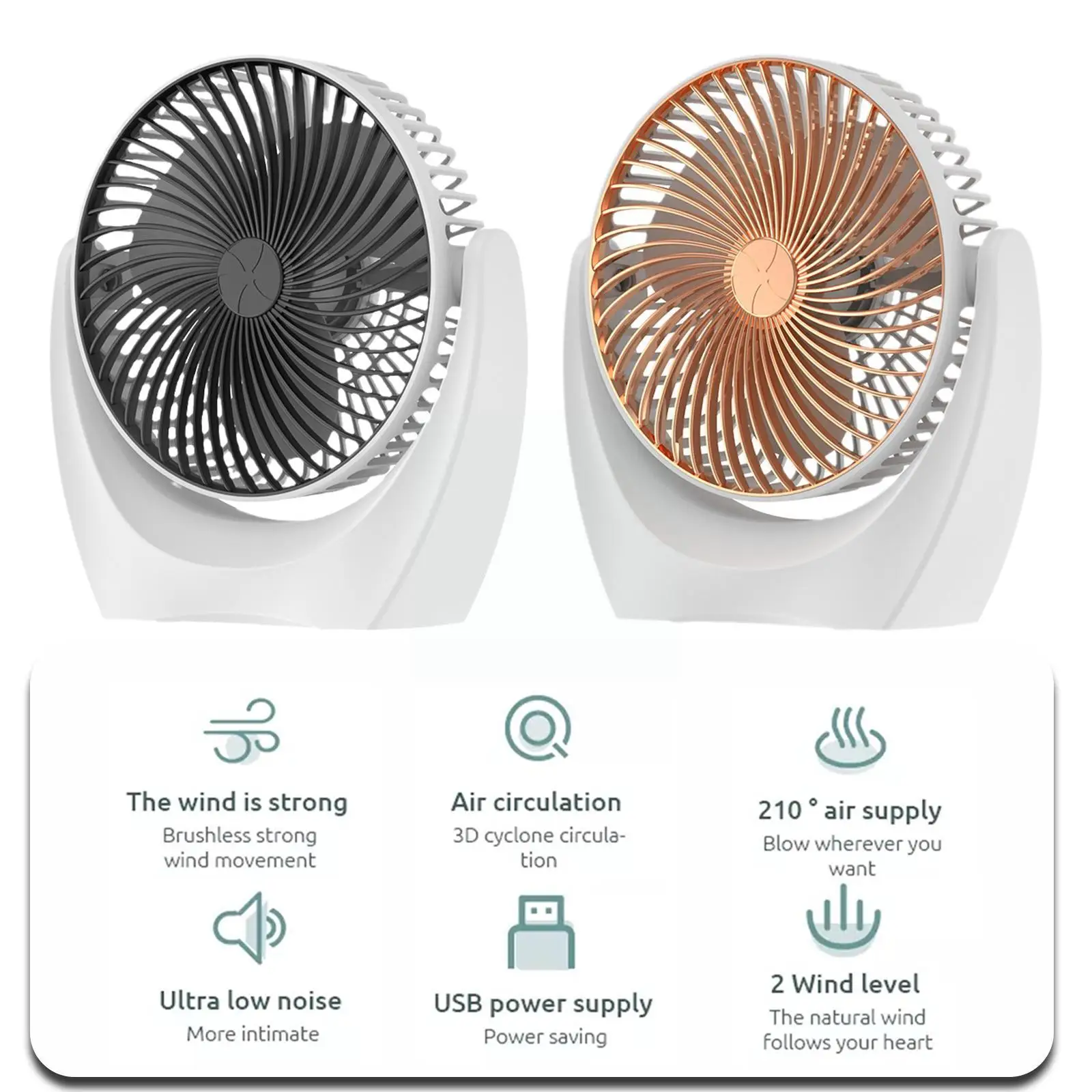 

Cool Summer New Desktop Small Fan Mini Portable Cooler Rechargeable USB 2 Speed Wind Adjustable Silent Fan For Home Office H0M7