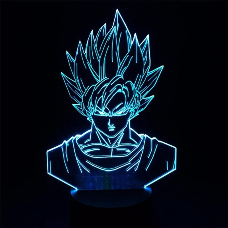 Фигурка Naa Dragon Ball Z Goku Super Saiyan 3D лампа светодиодный ночник фигурка Vegeta Jiren Broly 7