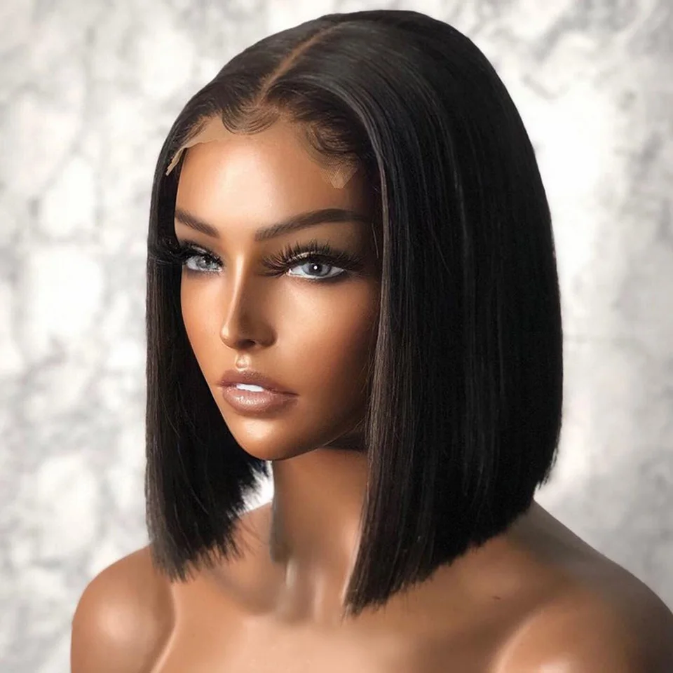 

13x1 T Part Bob Lace Human Hair Wigs 4x1 Short Bob Lace Brazilian Straight Wig Pre Plucked Remy Lace Part Wigs for Black Women