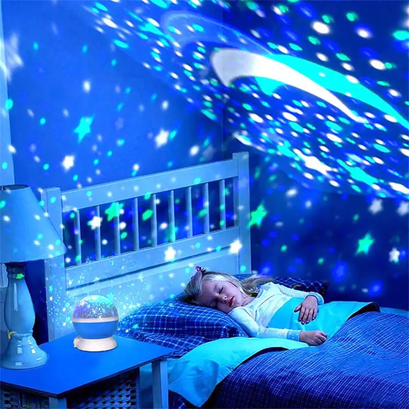 

Детская спальня галактика ночные лампы звездный свет вращающийся небо Луна свет планетарный для детей подарок светодиодный ночник 2023