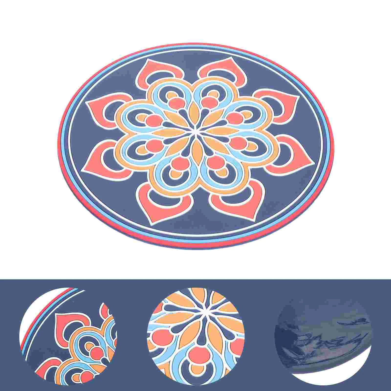 

Meditation Sound Bowl Mat Religious Themed Pad Round Sound Bowl Cushion Prop