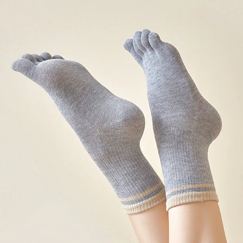 Women's Socks Cotton Comfortable Sweat Deodorant Toe Sock for Women Fashion Young Casual High Quality Girls Sokken Calcetines