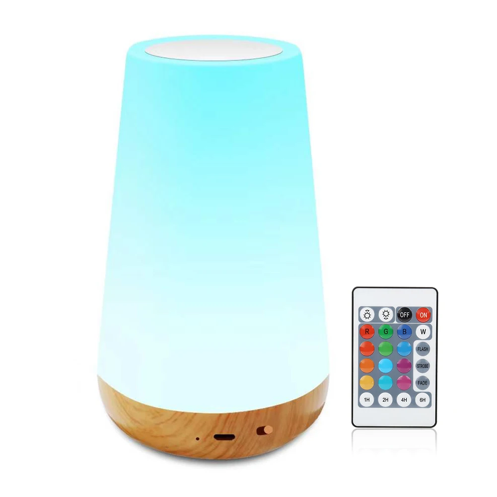 

Dimmable LED Colorful USB Chargeable Night Light Touch Kid Room Bedside Table Atmosphere Lamp Home Table Ornament