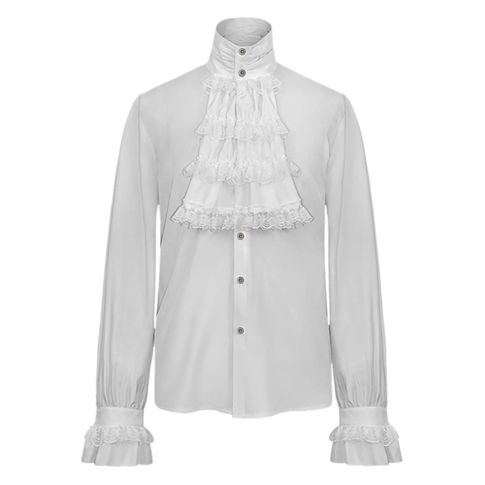 

Mens Long Sleeve Turtleneck Tees Male Gothic Vintage Lace Shirt Stand Our Most Comfortable T Shirt Slim Fit Long Sleeve Shirt