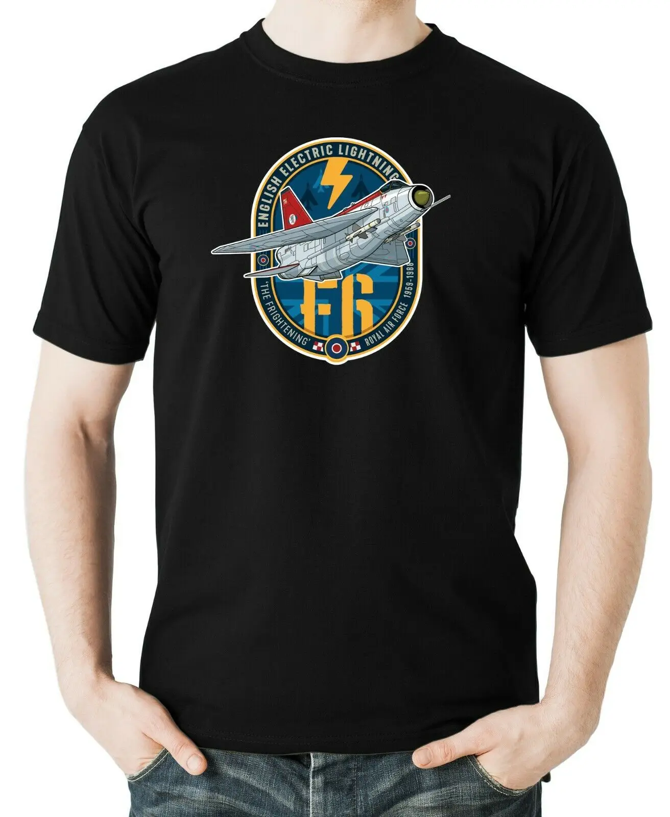 

English Electric Lightning F6 Fighter Aircraft Aviation T-Shirt 100% Cotton O-Neck Short Sleeve Casual Mens T-shirt Size S-3XL