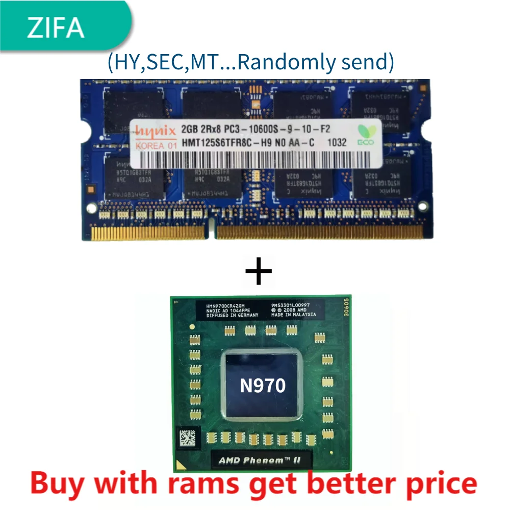 

DDR3 2G 1333 МГц с N970 2,2 ГГц четырехъядерный четырехпоточный процессор HMN970DCR42GM разъем S1