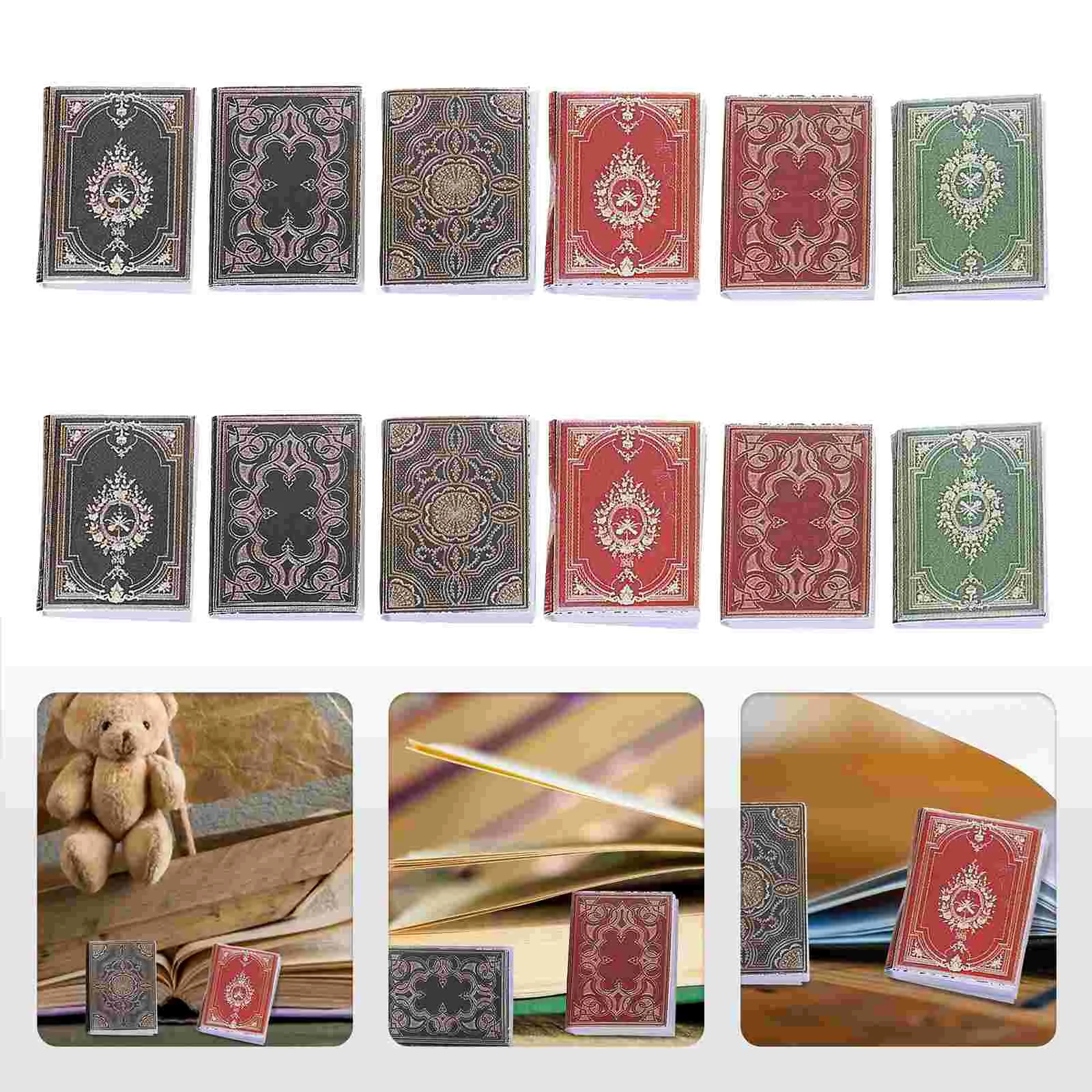 

Mini Book Photography Props Miniature Dollhouse Ornament Decorative Models Books