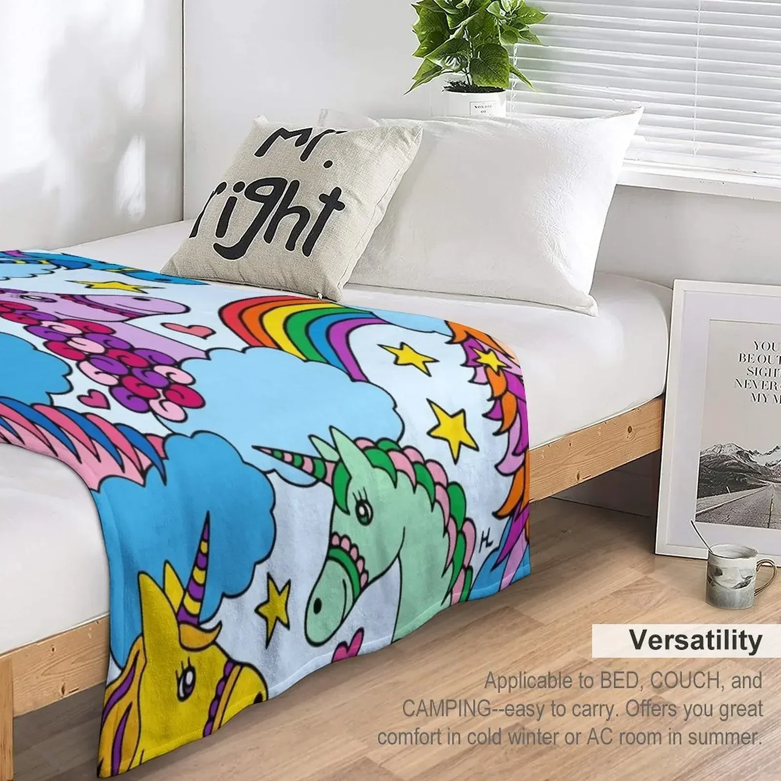 Единороги и Радуга | Волшебный единорог Детское одеяло Свободные фланелевые