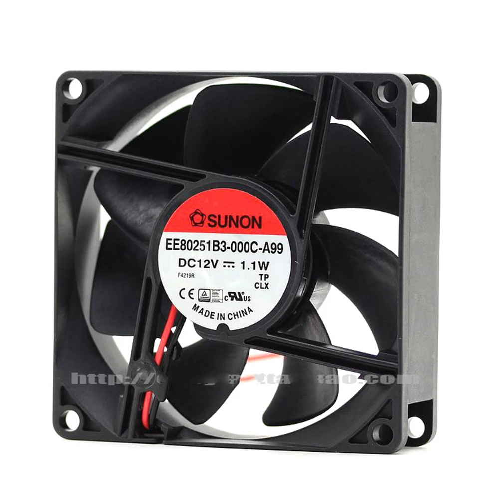 Sunon EE80251B3-000C-A99 8 см 8025 дюймов 12 в 1,1 Вт бесшумный вентилятор с двумя шарикоподшипниками 80x80x25 мм бесшумный вентилятор охлаждения компьютера