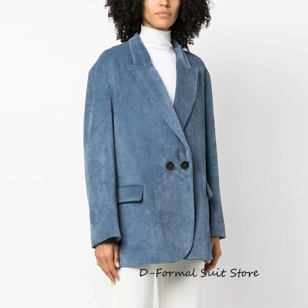 Women's Corduroy Blazer Vintage High Street Slim Fit Suit Ladies Business Casual Work OutWear Jacket  куртки