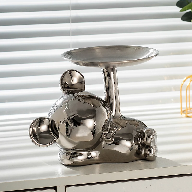

Nordic Style Creative Bear Model Sculptures & Figurines for Interior Storage Tray Interior Tabletop Decoration Accessories