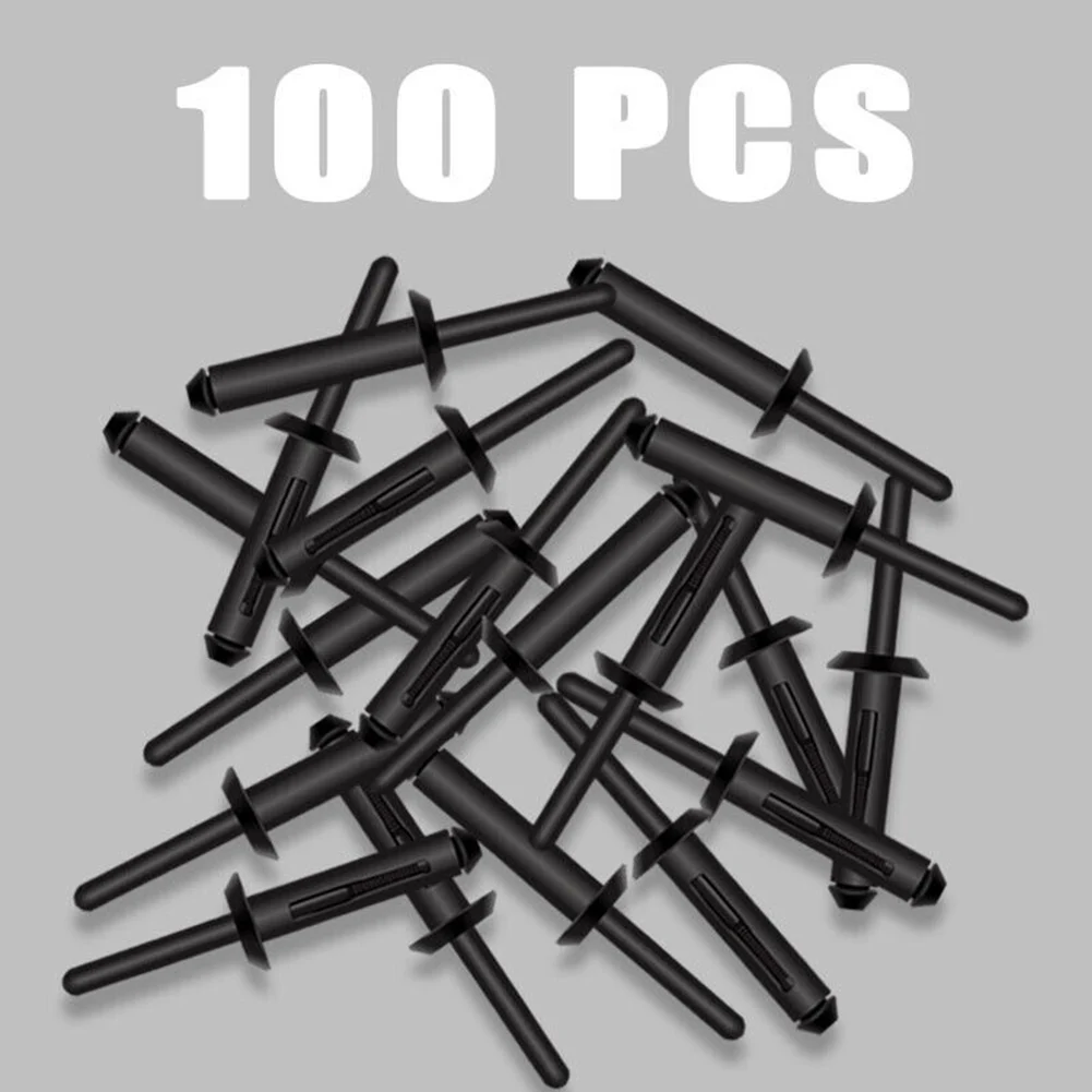 

100pcs Rivet Clip For Ford: N803043-S For: 6500911 For AMC: 8934-201-531 Black Nylon For Ford Rivets Automotive Plastic