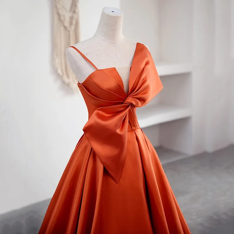 

Красное вечернее платье-трапеция Vestido De Noiva Curt, Пляжное официальное платье с лямкой на шее на заказ, Короткое свадебное платье с бантом