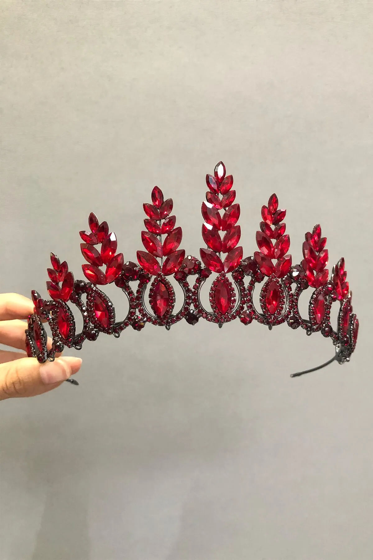 

Sadira Model Claret Red Bridal Henna Tiara and Earring