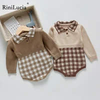 rinilucia summer newborn infant romper knitted patchwork baby boys girls romper onepiece fashion baby clothing