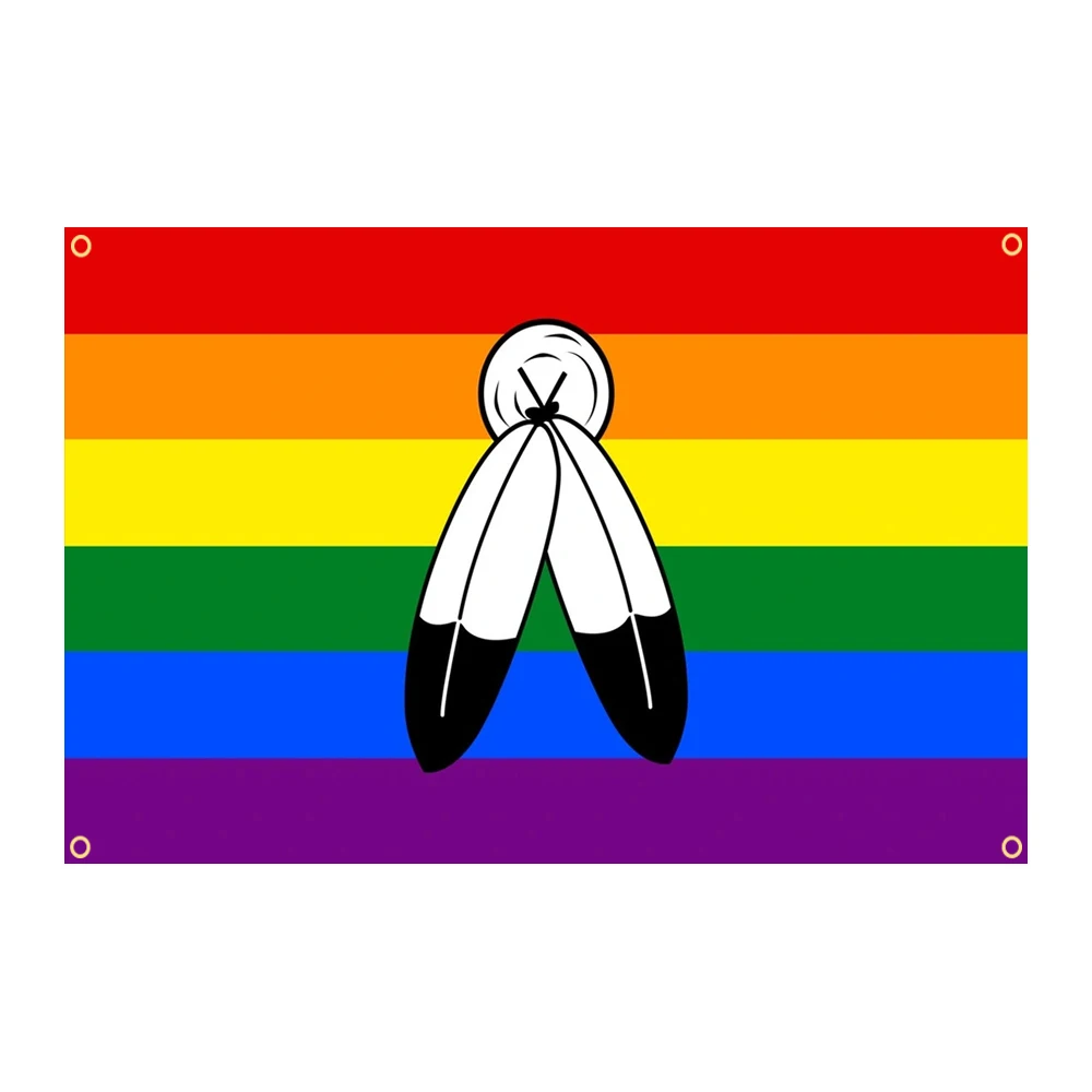 

Two Spirit Flag 3x5Ft Poly Rainbow Inclusive Flag