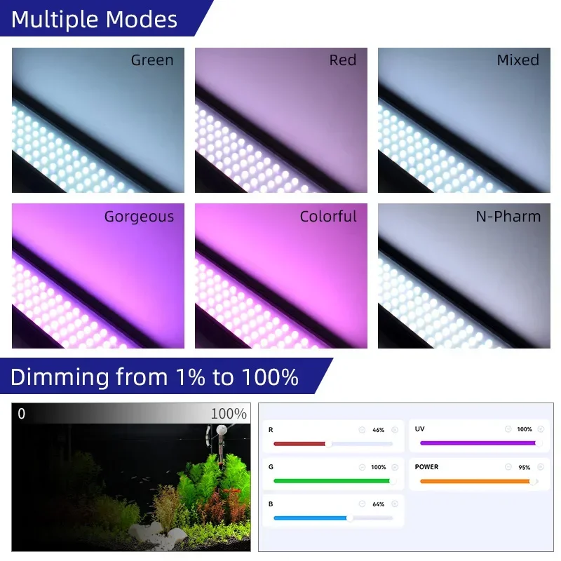 WEEK AQUA P PRO APP Control Высокая мощность Крытый пресноводный аквариум для роста растений