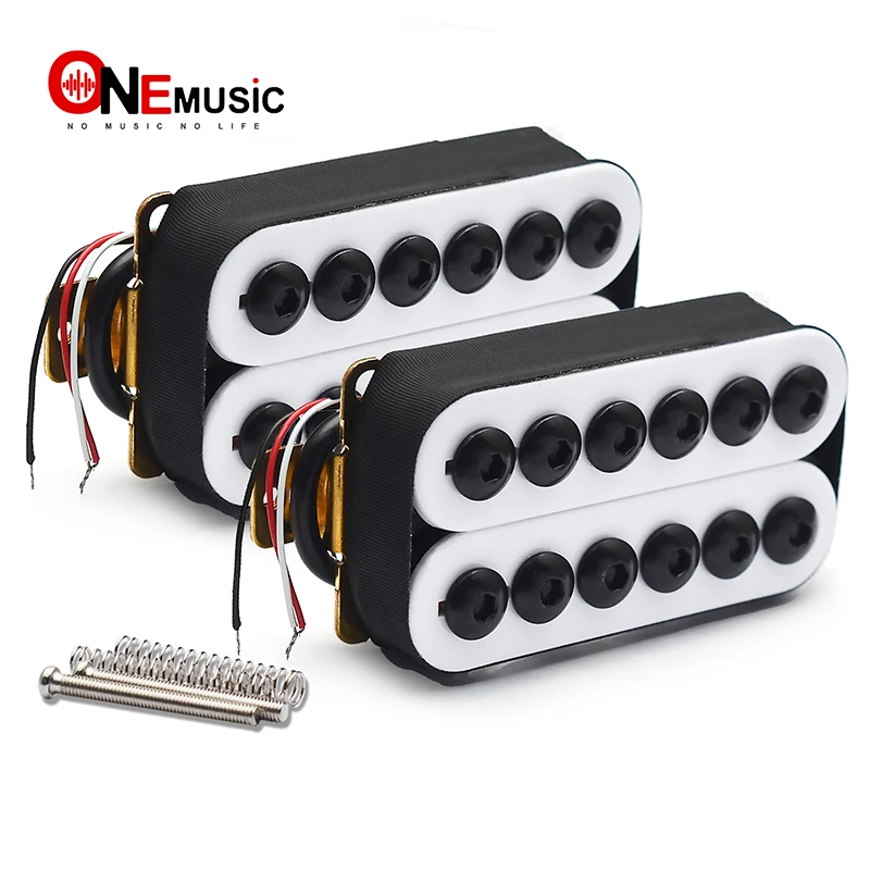 

A Set Adjustable Metal Double Coil Electric Guitar Pickups Humbucker Punk White