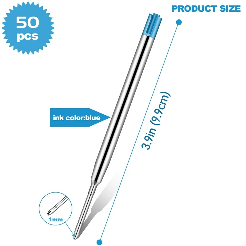 50 шт. сменные стержни для шариковой ручки 1 0 мм
