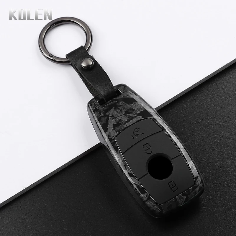 

Чехол для автомобильного ключа в стиле ABS из углеродного волокна, брелок для Mercedes Benz A C E S G Class GLC CLE CLA GLB GLS W177 W205 W213 W222 X167 AMG