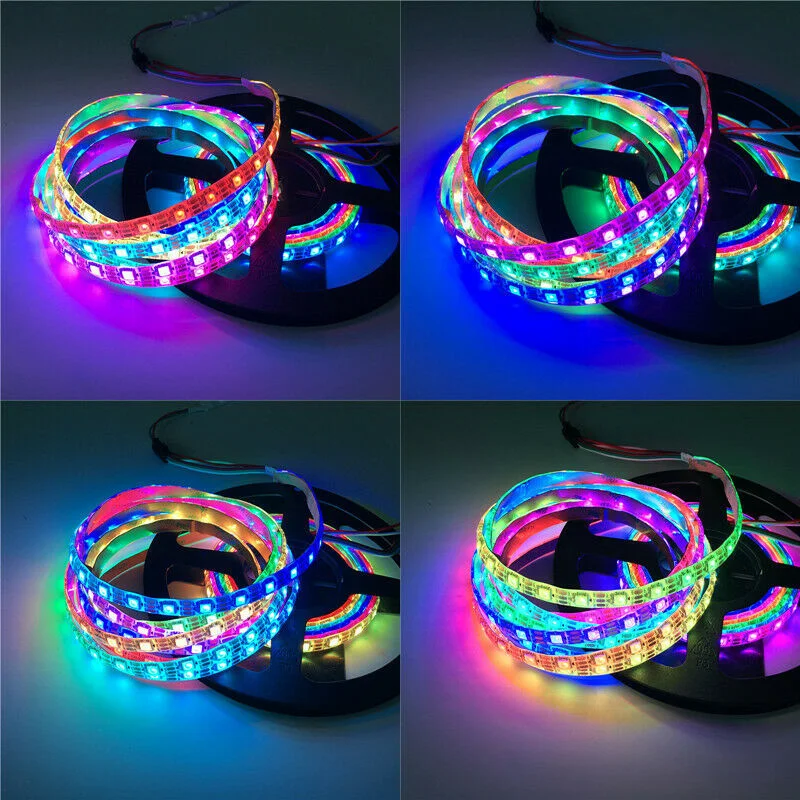 TUYA LED Strip Lights WS2812 RGBIC Addressable Strip Light with Chasing Effect Wifi USB 5V Smartlife Dreamcolor Lamp For Bedroom images - 6