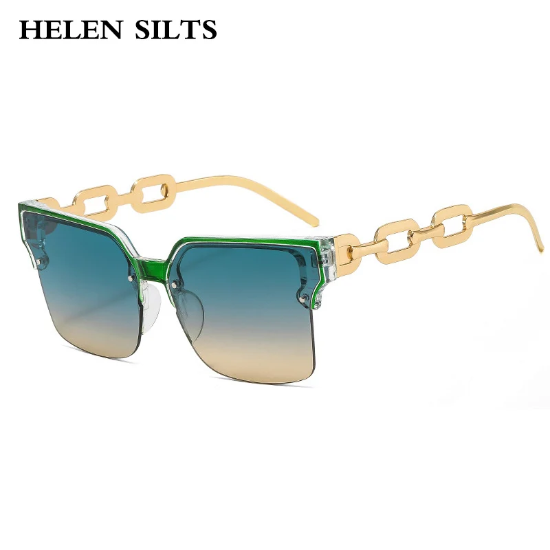 

Fashion Square Rimless Sunglasses Women Men Punk Alloy Chain Legs Sun Glasses Female Vintage Steampunk Eyeglasses UV400